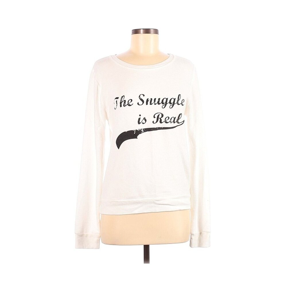 VGUC Socially Fab Size S Pullover Sweatshirt The Snuggle Is Real Ivory Very Soft